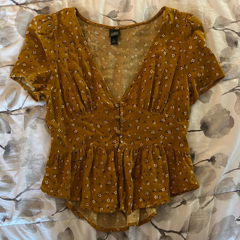 wild fable v-neck peplum blouse